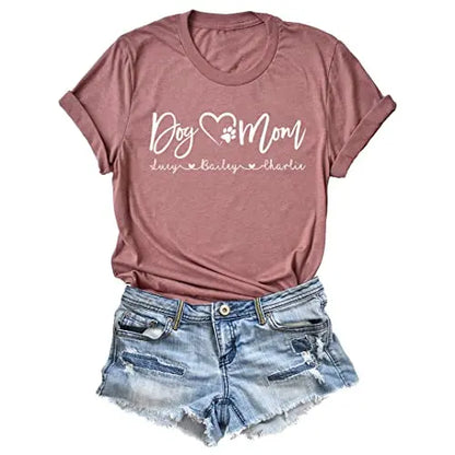 Personalized Dog Mom Shirt with Names for Dog Lovers LEVY PAW