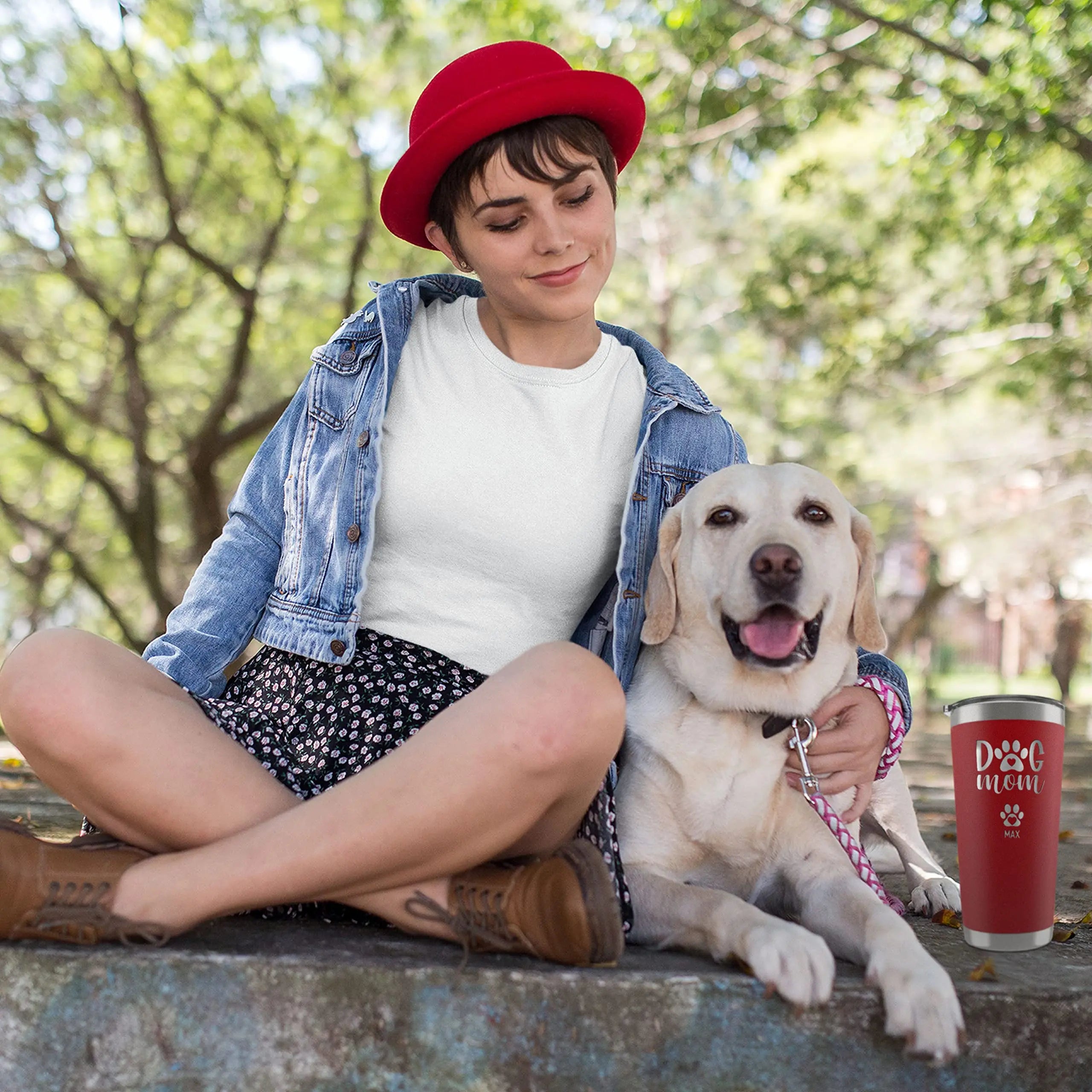 Personalized Dog Mom Tumbler with Engraved Names Up to 6 Paws -20 Oz &amp; 30 Oz, 13 Colors- Insulated Stainless Steel Tumbler with Lid, Gifts for Mom from Daughter, Fur Mama Gifts, Pet Owner Gift Lara Laser Works