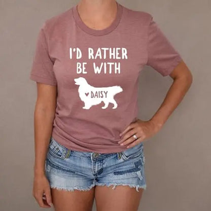 Personalized Dog Names T-Shirts for Women Funny Dog Mom LEVY PAW
