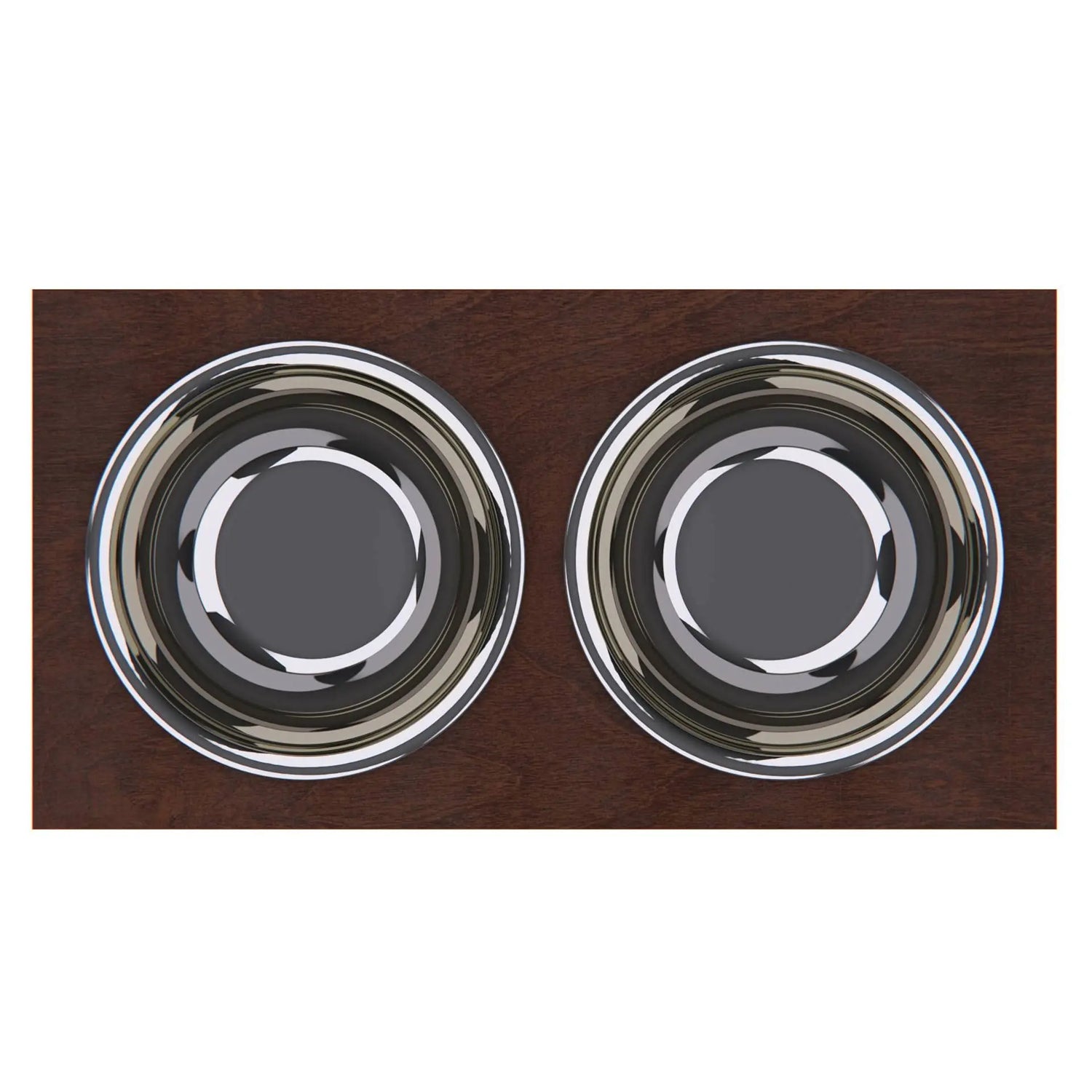Personalized Elevated Dog Feeding Station with Stainless Steel Bowls - Stylish Storage Solution for Dogs of All Sizes in Dark Walnut GrooveThis Woodshop