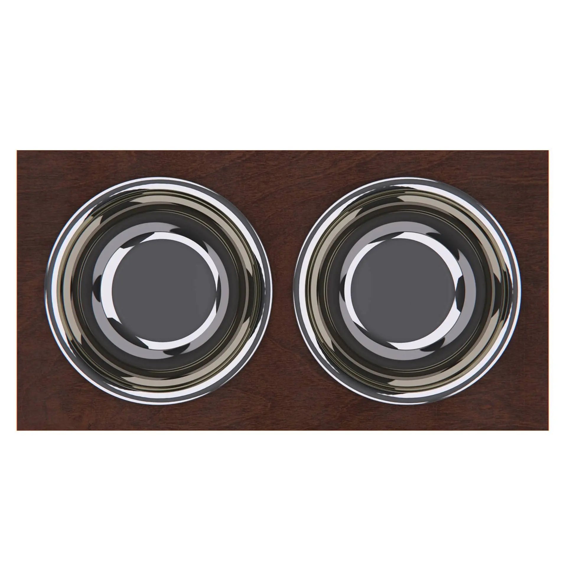 Personalized Elevated Dog Feeding Station with Stainless Steel Bowls - Stylish Storage Solution for Dogs of All Sizes in Dark Walnut GrooveThis Woodshop