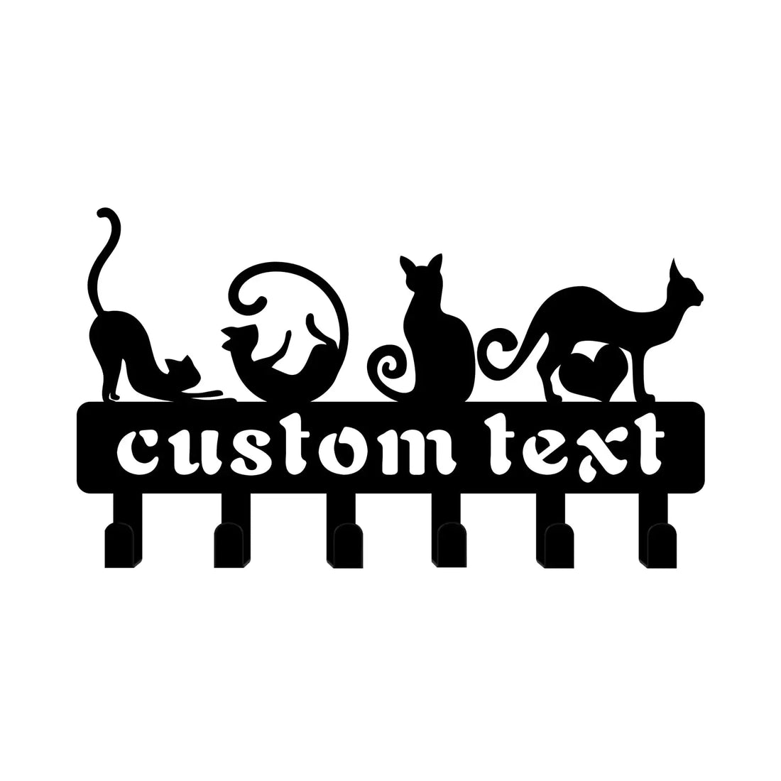Personalized Key Hook for Wall Cat Metal Key Hook Custom Wall Key Holder Door Hanger Hook Custom Family Name Metal Key Rack Cat Decor for Cat Lovers Black Cat Gifts for Cat Lovers BoutiQUEENnMetal