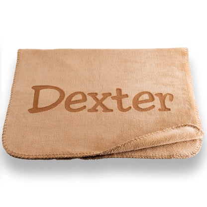 Personalized Microfiber Dog Blanket - Custom Name and Design - Small in Gray or Beige Custom Catch