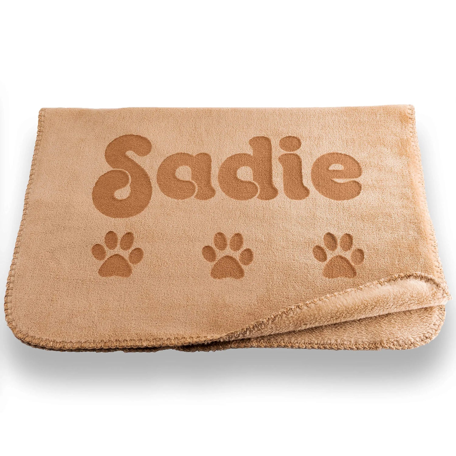 Personalized Microfiber Dog Blanket - Custom Name and Design - Small in Gray or Beige Custom Catch