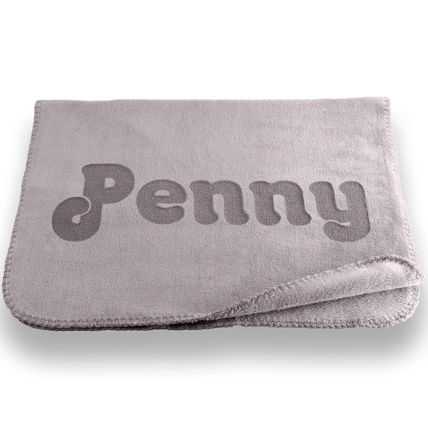 Personalized Microfiber Dog Blanket - Custom Name and Design - Small in Gray or Beige Custom Catch