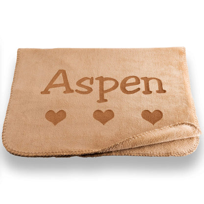 Personalized Microfiber Dog Blanket - Custom Name and Design - Small in Gray or Beige Custom Catch