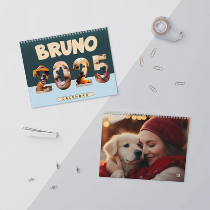 Personalized Pet Photo Calendar 2025 – Custom Wall Calendar with Your Pet’s Photos | 12-Month, Spiral-Bound | Dog Calendar CraftedEdge