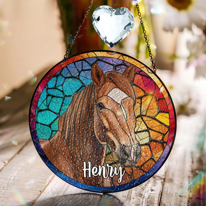 Personalized Pet Stained Glass Suncatcher, Custom Name Pet Photo Memorial Ornament, Window Hanging Sympathy Gift for Loss of Pet, Dog Cat Bereavement Keepsake, Remembrance Gift for Dog Lovers vinatimes
