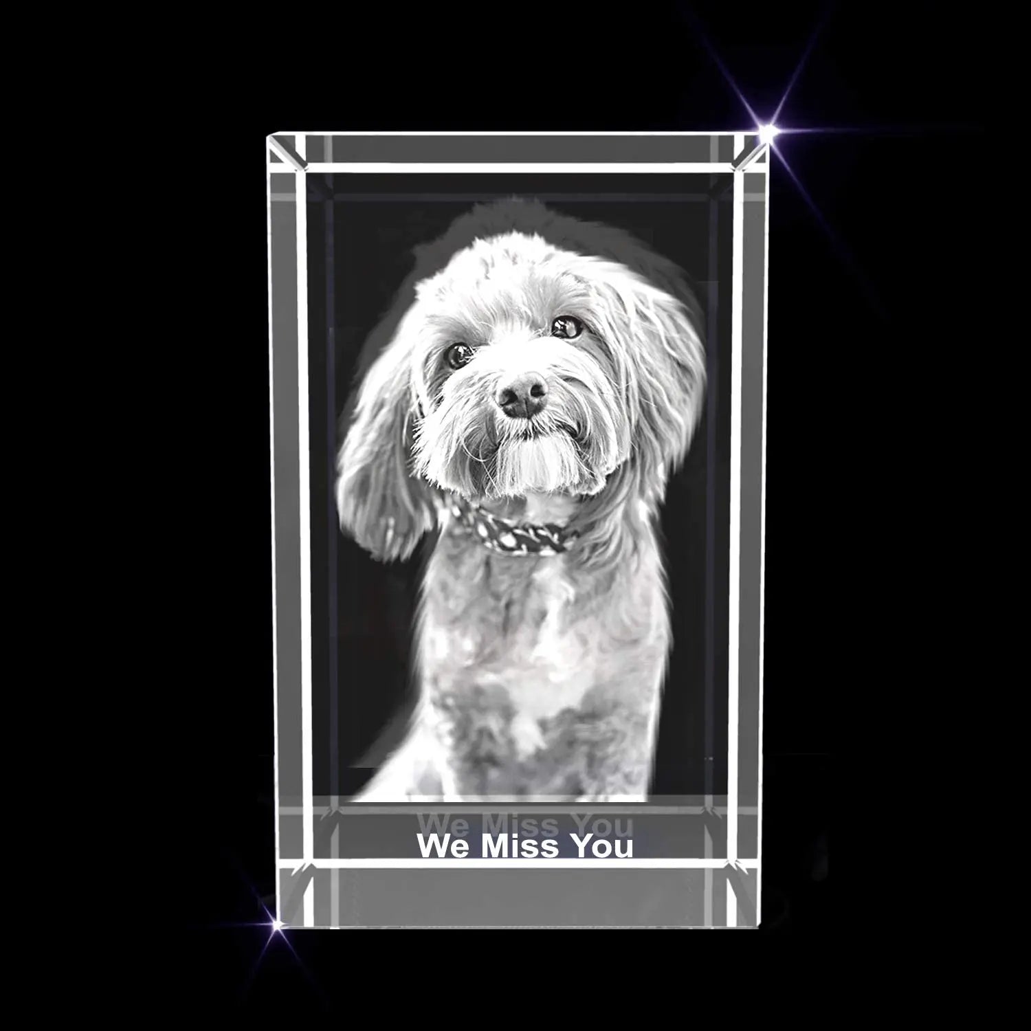 Personalized Photo Gift | 3D Engraved Crystal Keepsake | Gift | Décor | Collectible| Souvenir | Dogs Or Cats Personalized Photo Frame A&amp;B Crystal Collection