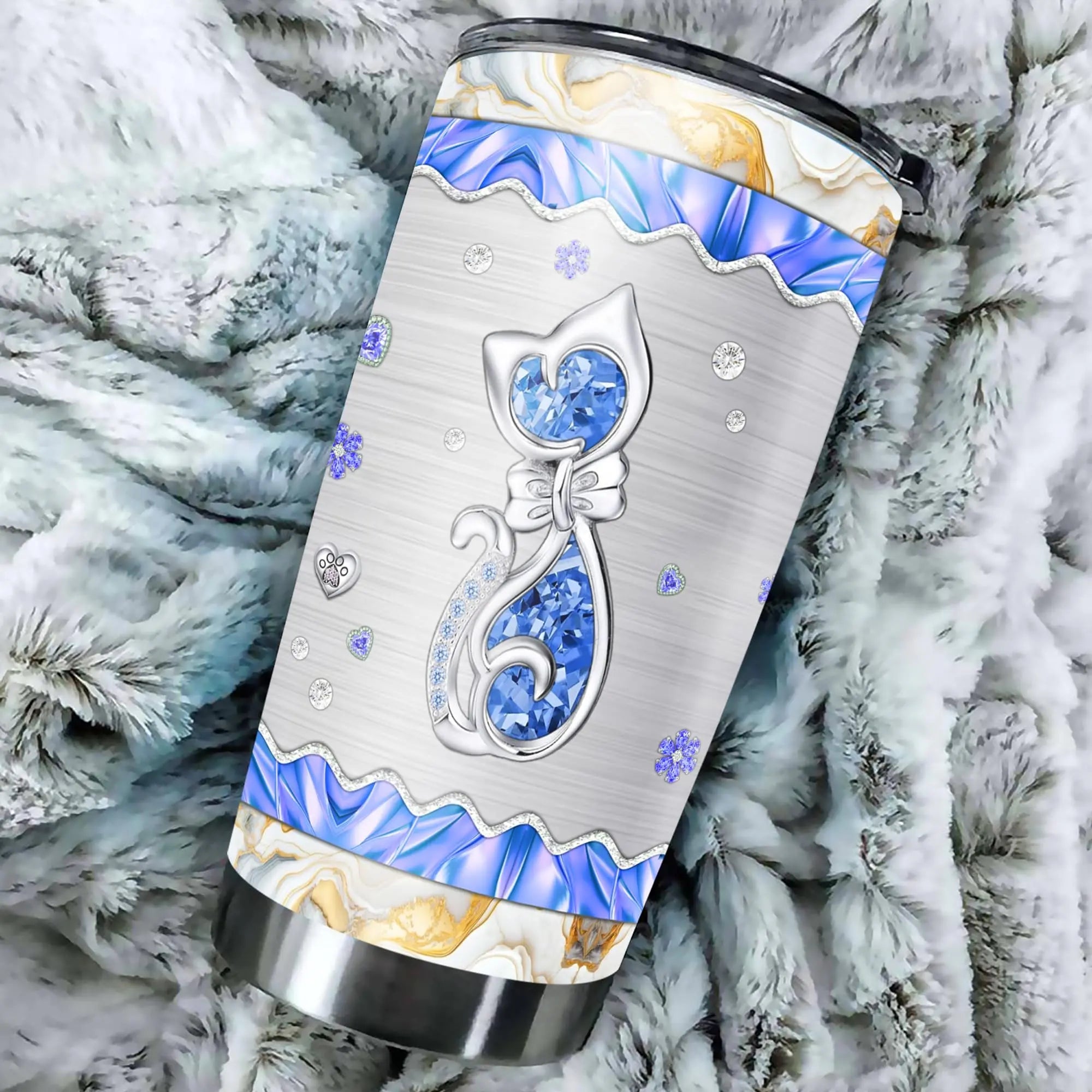 Personalized Photo Tumbler Custom Picture Text Name Travel Coffee Mug Cat Insulated Stainless Steel Cups Novelty Customized Gifts For Cats Pet Lovers Mom Women Dorris