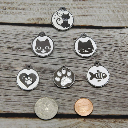 Stainless Steel Cat ID Tags - Engraved Personalized Cat Tags includes up to 4 Lines of Text with Kitty Shape PetANTastic