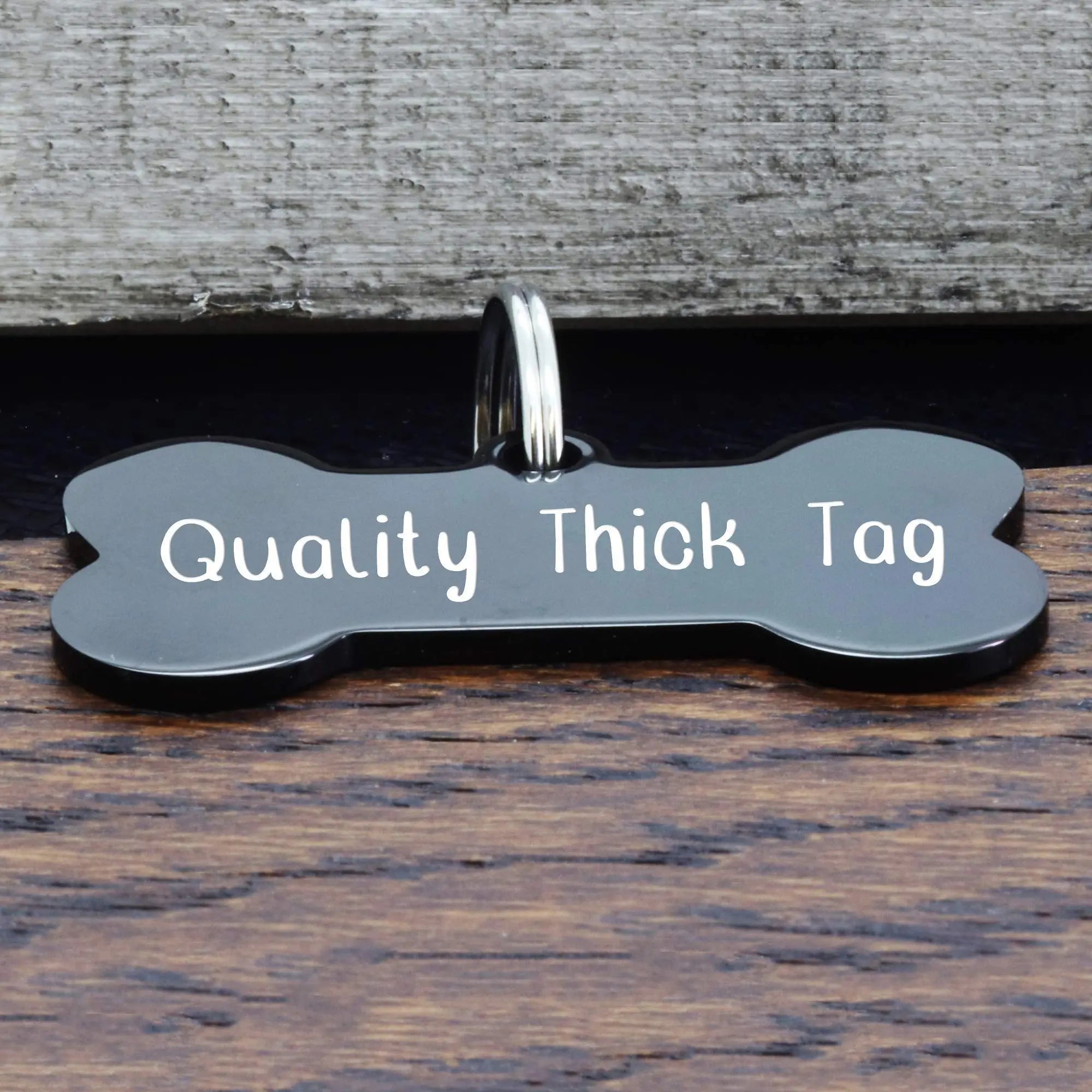 Ultra Joys Stainless Steel Pet ID Tag Dog Name Tags Personalized Front and Back Engraving, Customized Cat Tags, Optional Engraved on Both Sides, Bone Tag with Mountain Design, Large Ultra Joys