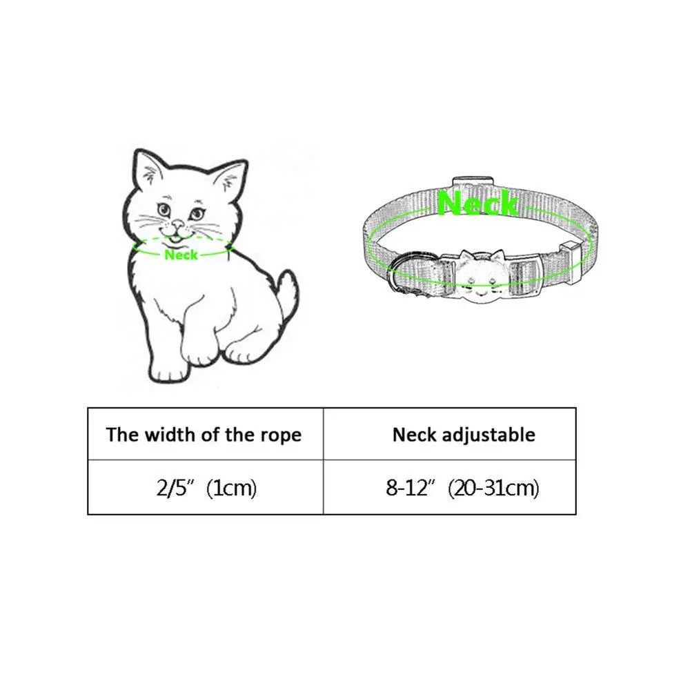 WFRLQ Cat Collar,Personalized Embroidered Nylon Cat ID Collars with Bell - Custom Text with Pet Name and Phone Number … (Cat Collar) WFRLQ