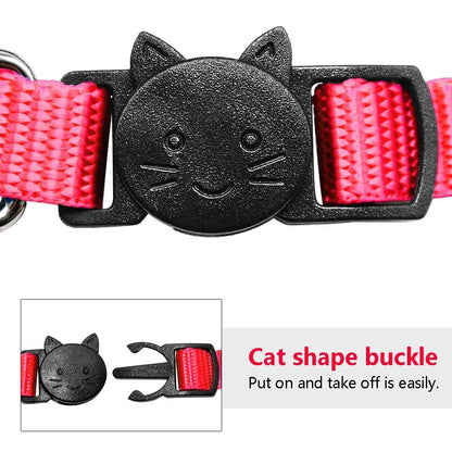 WFRLQ Cat Collar,Personalized Embroidered Nylon Cat ID Collars with Bell - Custom Text with Pet Name and Phone Number … (Cat Collar) WFRLQ